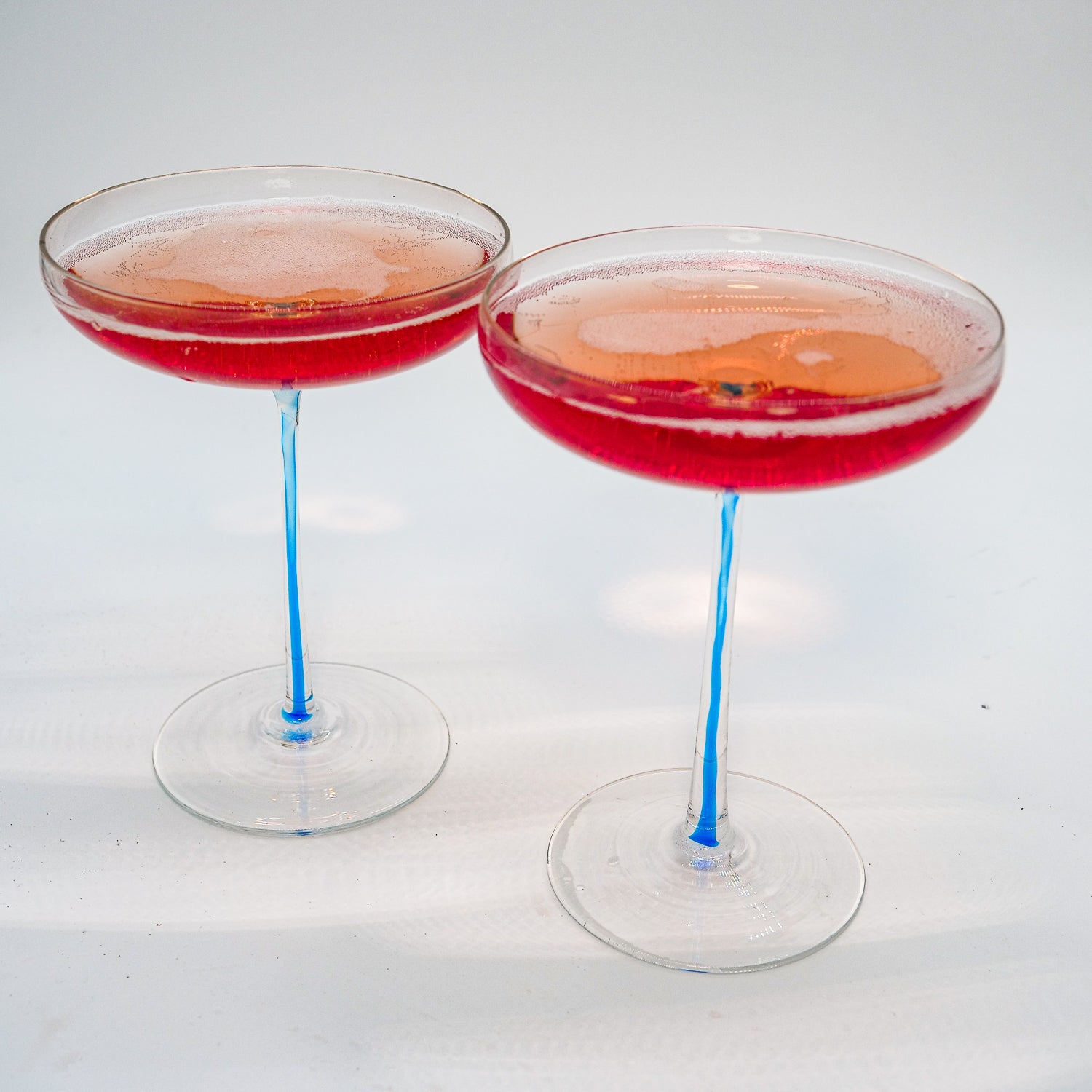 Blue Stemmed Champagne Coupe
