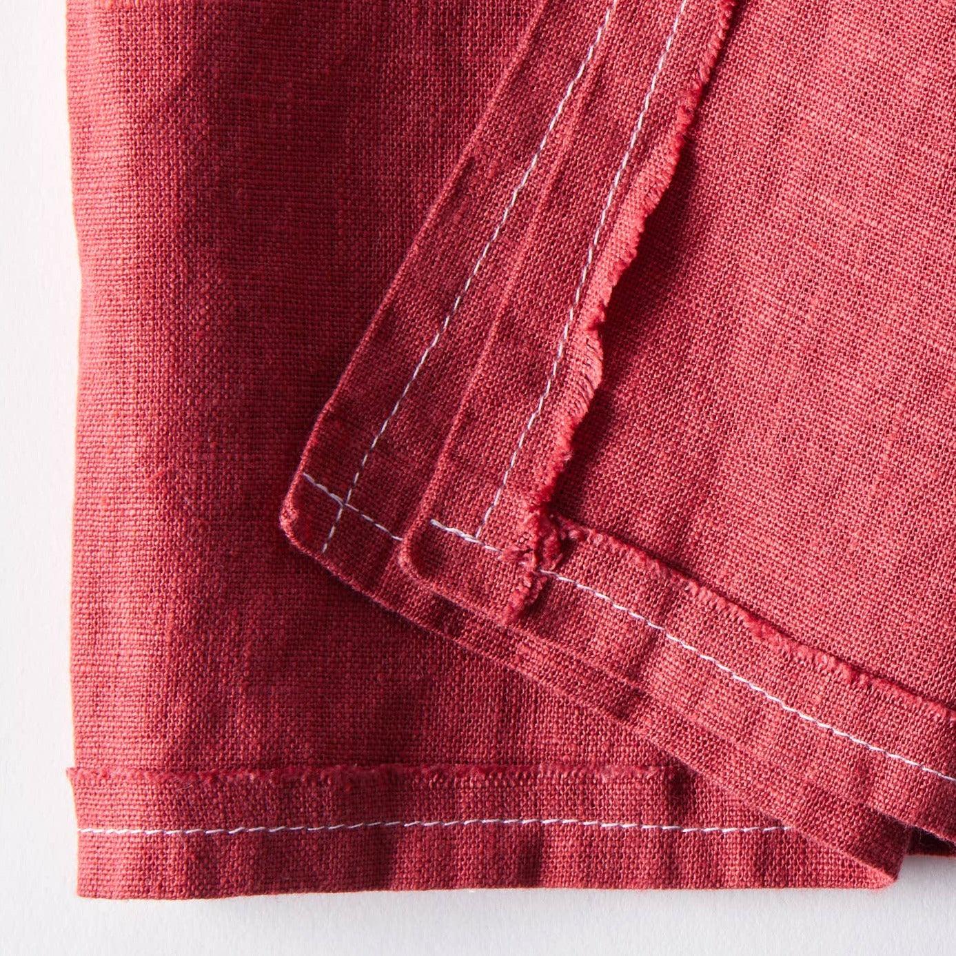 Celina Mancurti Linen Napkins - English Rose Stitching Detail