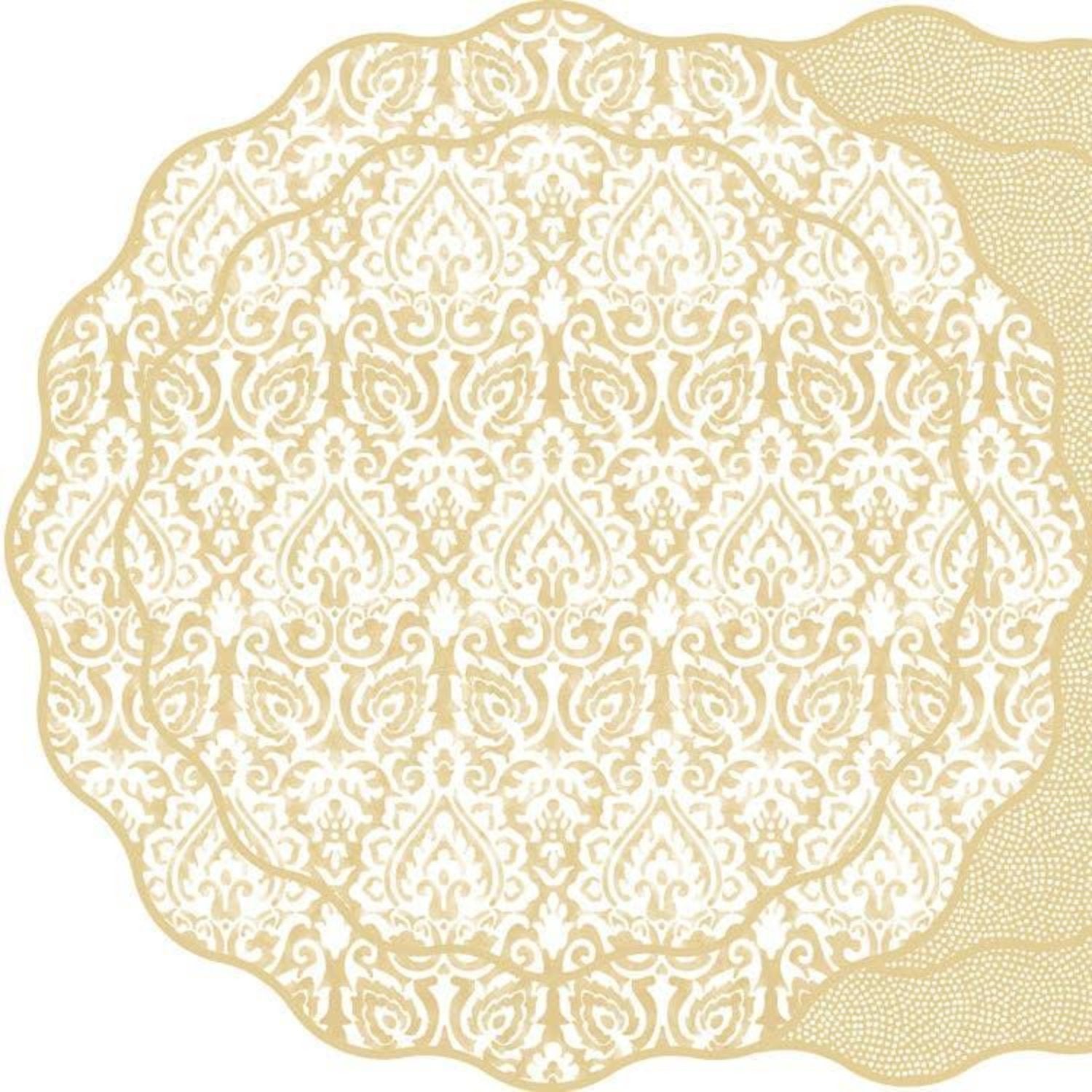 Damask and Dot Fan Round Placemat - Southern Crafted