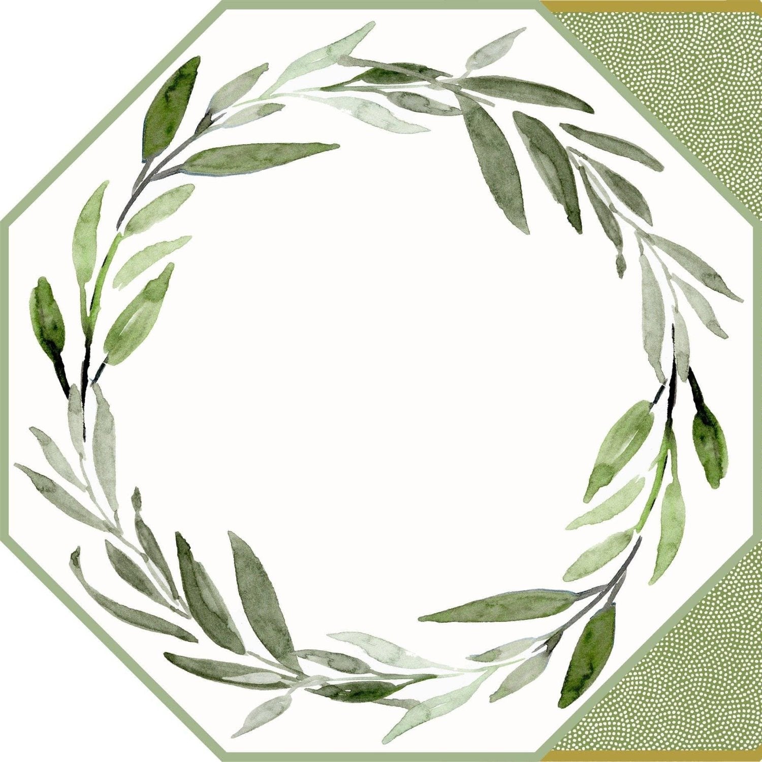 Octagonal Watercolor Leaves Wreath Placemat - Southern Crafted