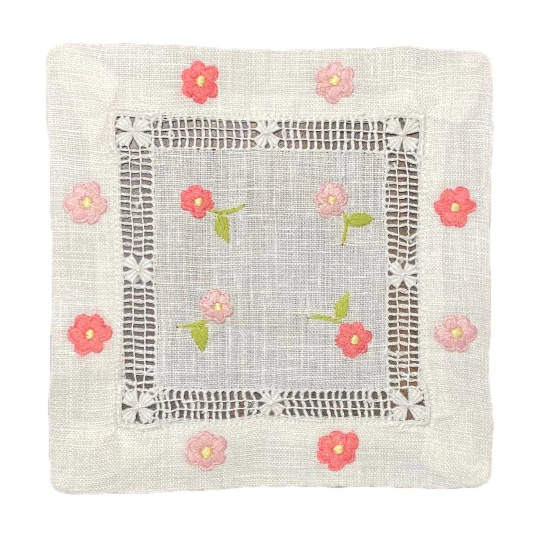 Pink and Blush Flower Daisies Cocktail Napkin - Southern Crafted