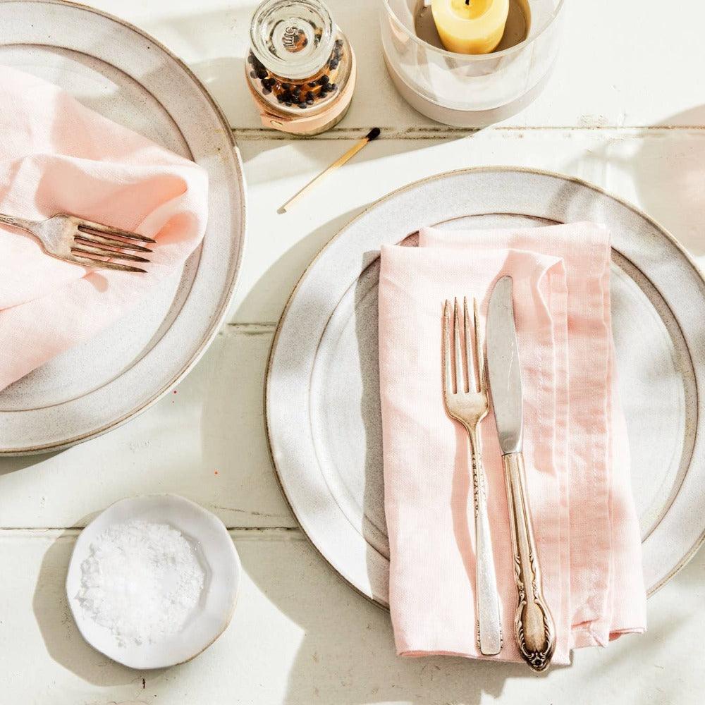 Soft Pink Linen Napkins - Southern Crafted