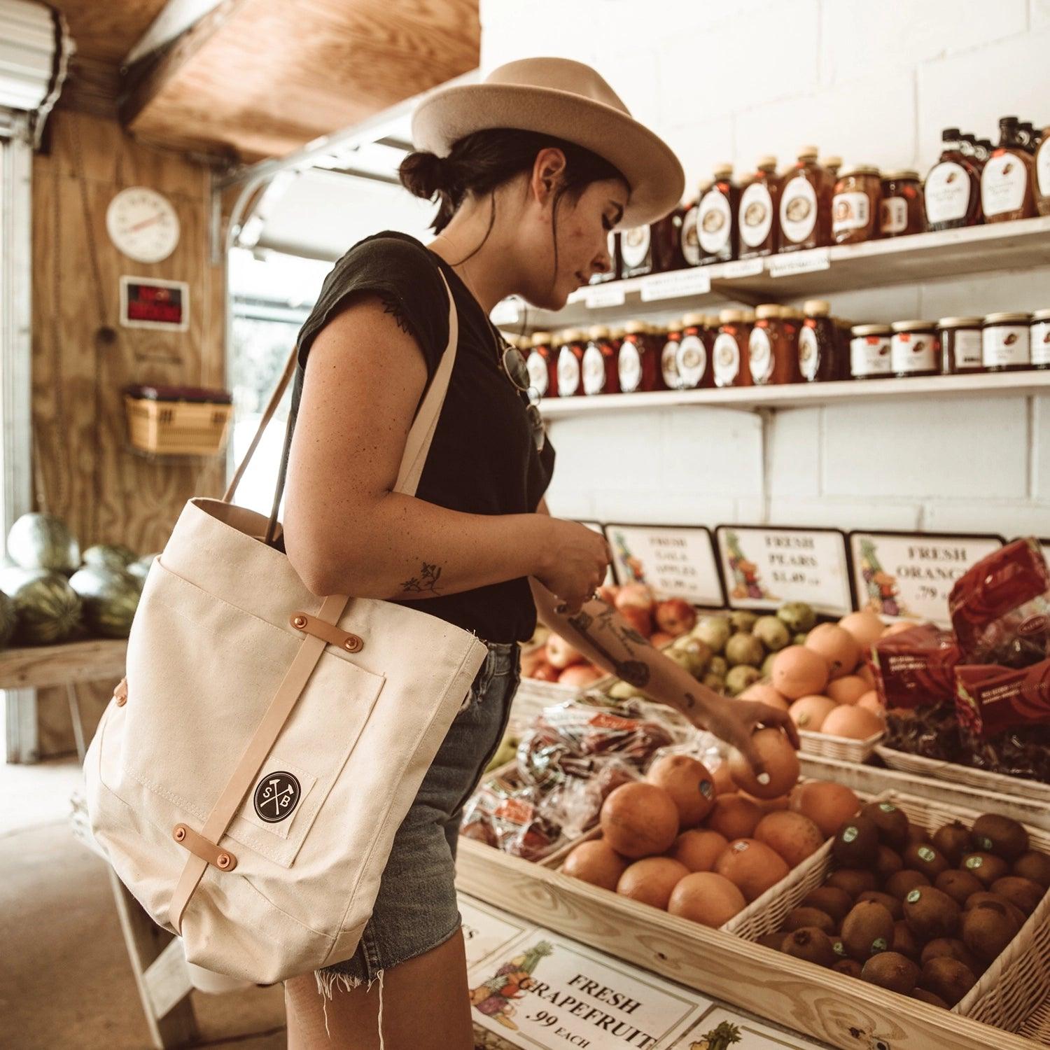 the Organic Cotton Natural Getaway Tote - Southern Crafted