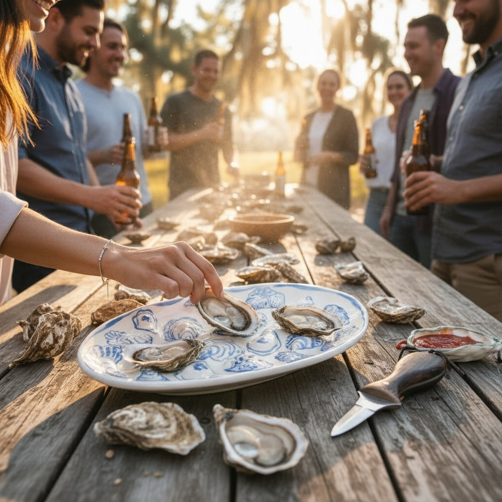 Large Handmade Oyster Platter