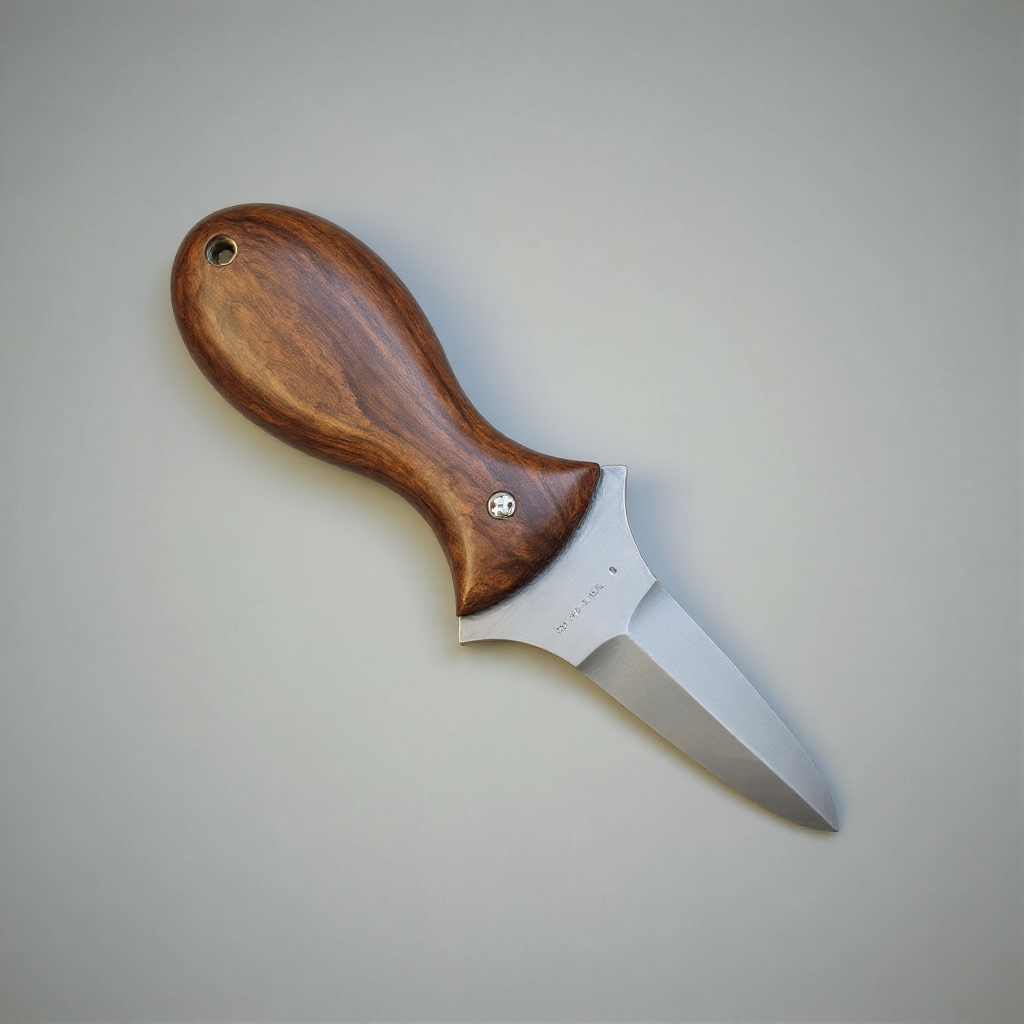 Join or Die oyster knife with figured black walnut handle