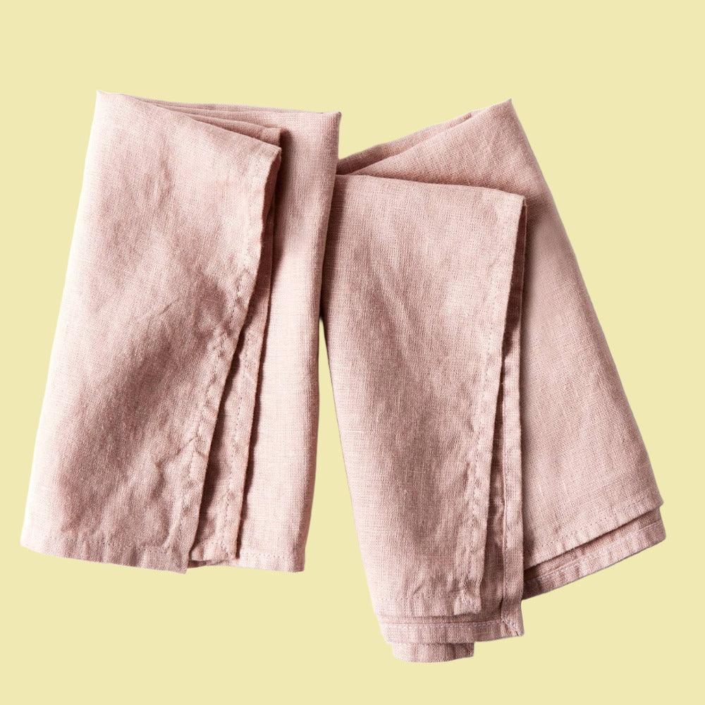 Celina Mancurti Shadow Rose Linen Napkins Set of 2